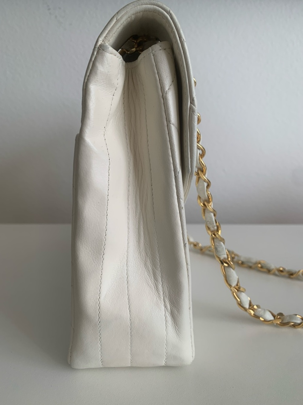 Chanel Bag Vintage CC Matelasse Chain Shoulder Lambskin White RARE - Picture 6 of 14
